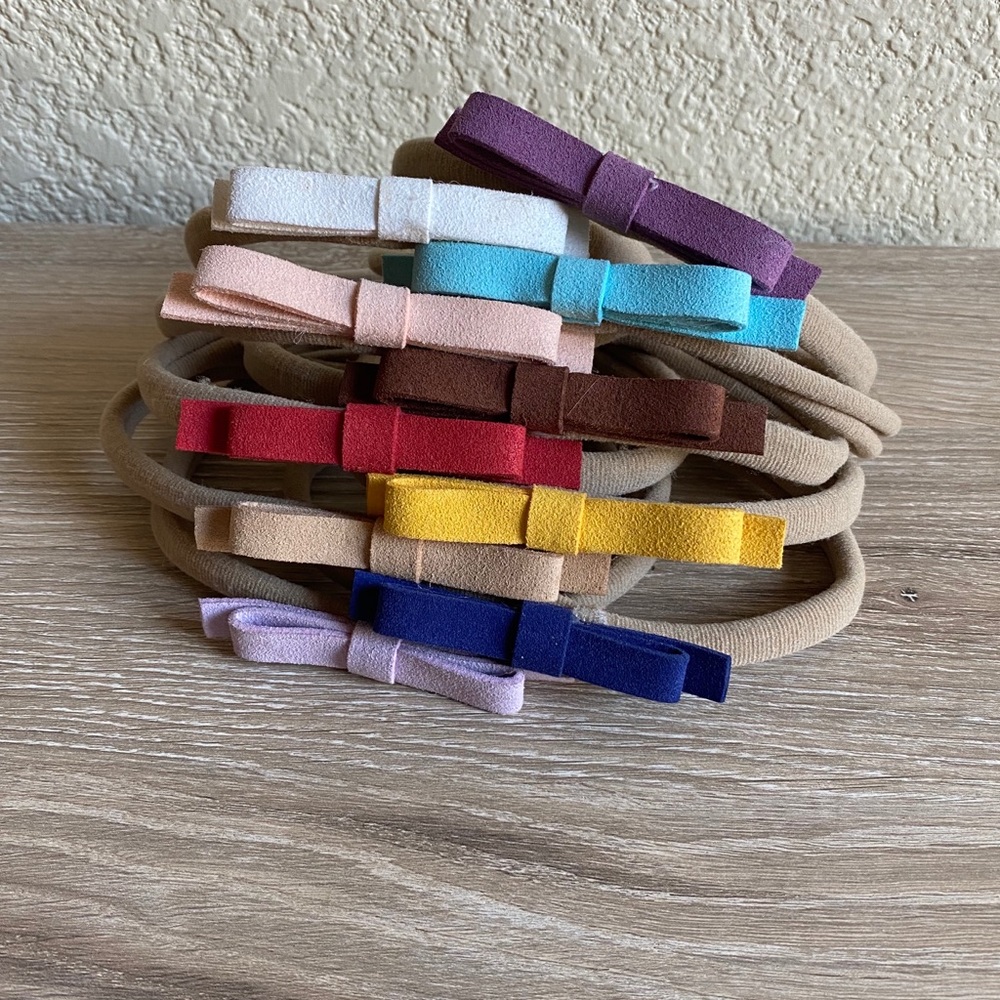 10 piece faux suede and nylon headband set